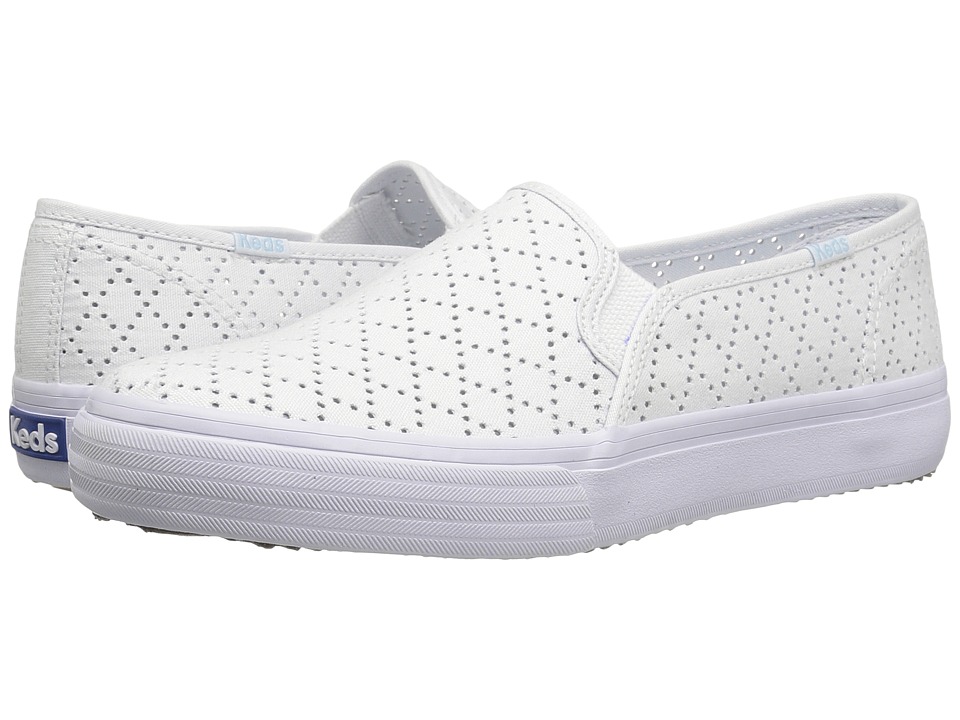 Keds Double Decker Perforated Canvas (White) Women