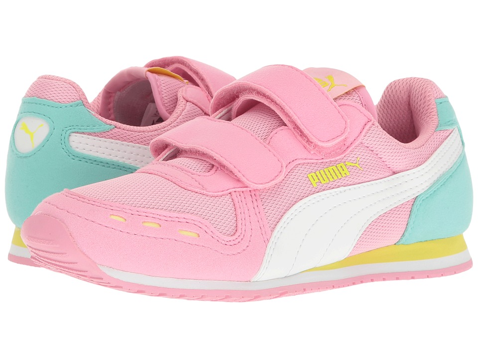 Puma Kids Cabana Racer Mesh V PS (Little Kid/Big Kid) (Prism Pink/Puma White) Girls Shoes