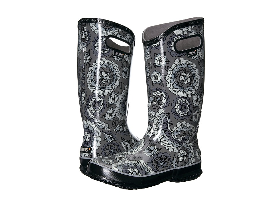 Bogs Rain Boot Pansies (Gray Multi) Women