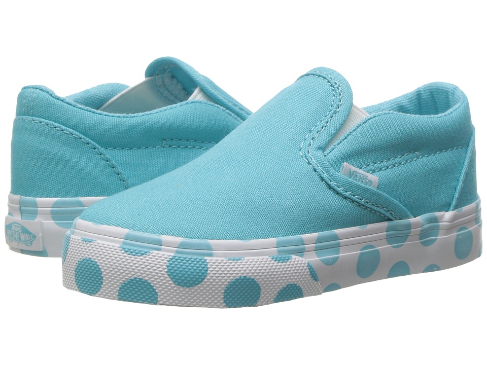Vans Kids Classic Slip-On (Toddler) ((Polka Dot) Blue Radiance/True White) Girls Shoes