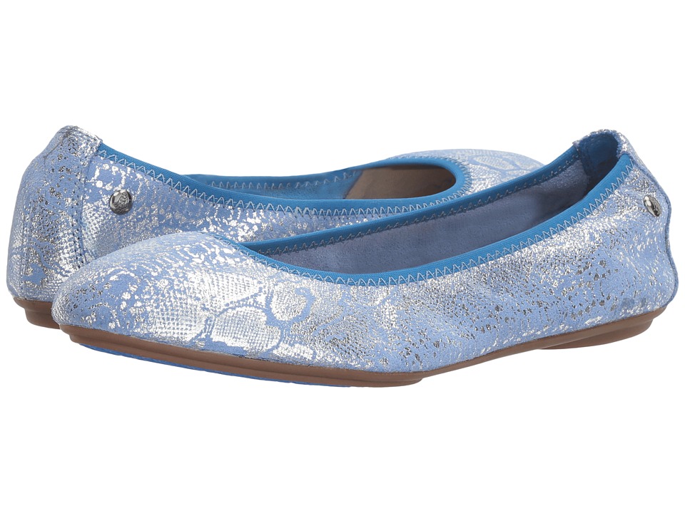 Hush Puppies Chaste Ballet (Azure Blue Metallic Snake Suede) Women