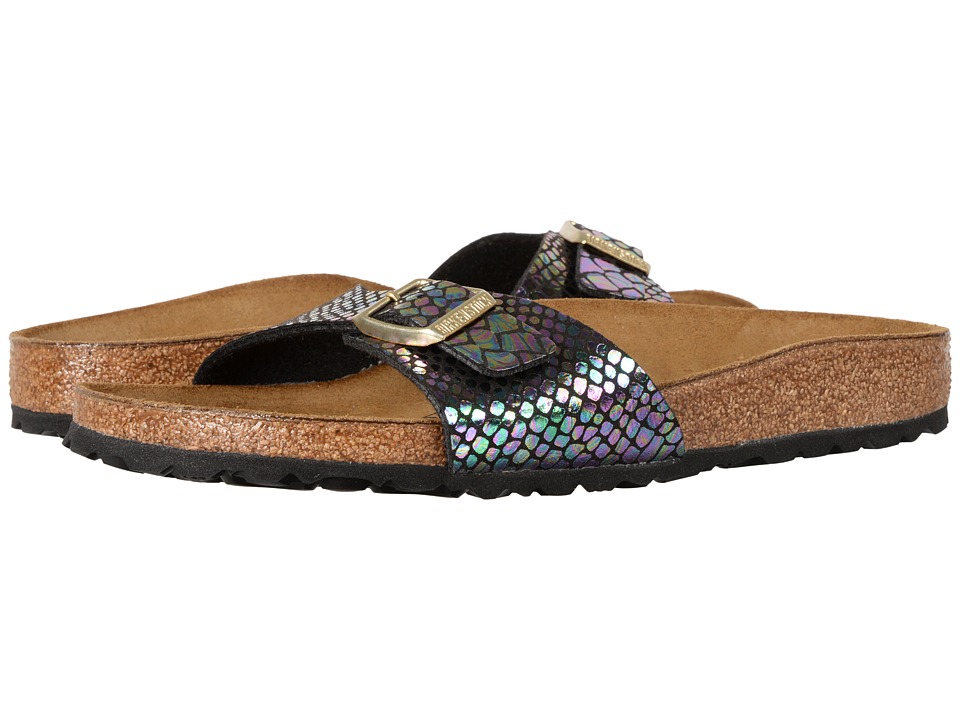 Birkenstock Madrid (Shiny Snake Black Multi Birko-Flor) Women