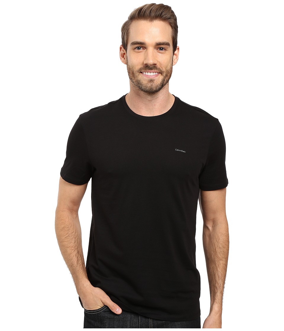 Calvin Klein Short Sleeve Pima Cotton Crew T-Shirt (Black) Men