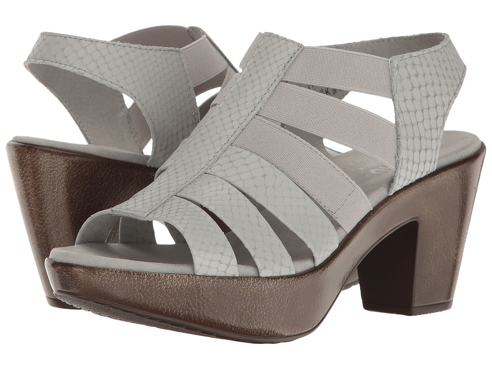 Munro Cookie (Ash Grey Snake Print Leather/Matching Elastic) High Heels