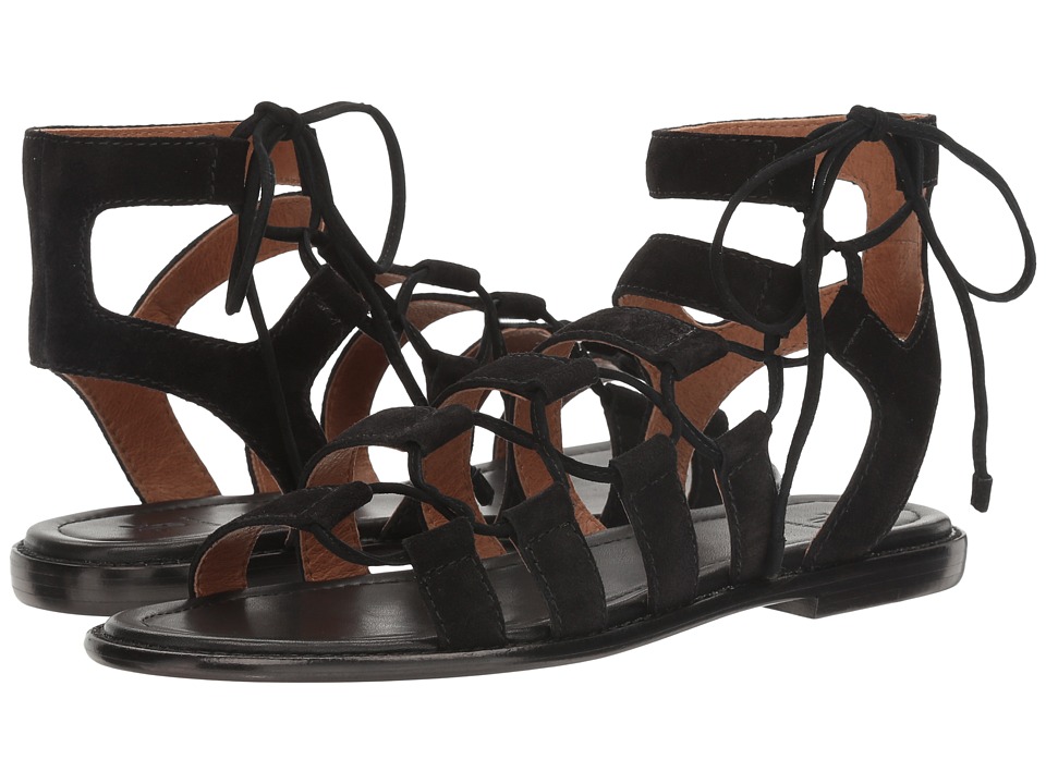 Frye Blair Side Ghillie (Black Soft Oiled Suede) Women
