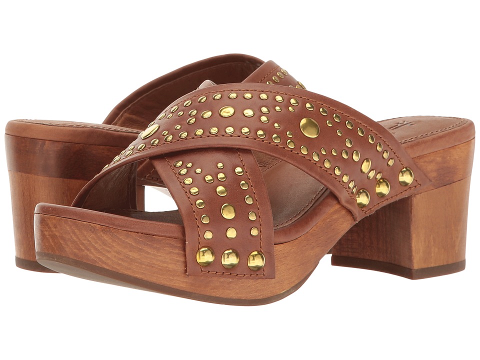 Frye Fiona Deco Slide (Redwood Smooth Antique Pull Up) Women