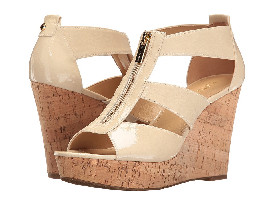 MICHAEL Michael Kors Damita Wedge (Ecru Soft Patent/Cork) Women