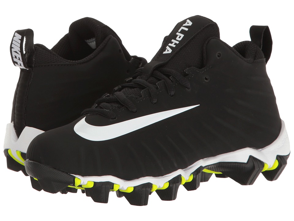 Nike Kids Alpha Menace Shark Football (Toddler/Little Kid/Big Kid) (Black/White/White) Kids Shoes