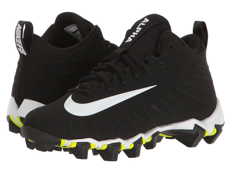 Nike Kids Alpha Menace Shark Football (Toddler/Little Kid/Big Kid) (Black/White/White) Kids Shoes