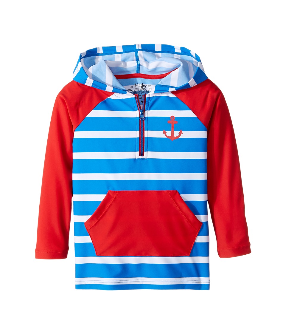 Hatley Kids Vintage Nautical Hooded Rashguard (Toddler/Little Kids/Big Kids) (Blue) Boy