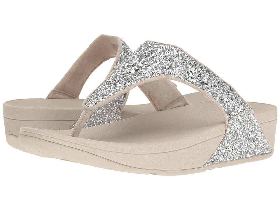 FitFlop Glitterball Toe Post (Silver) Women