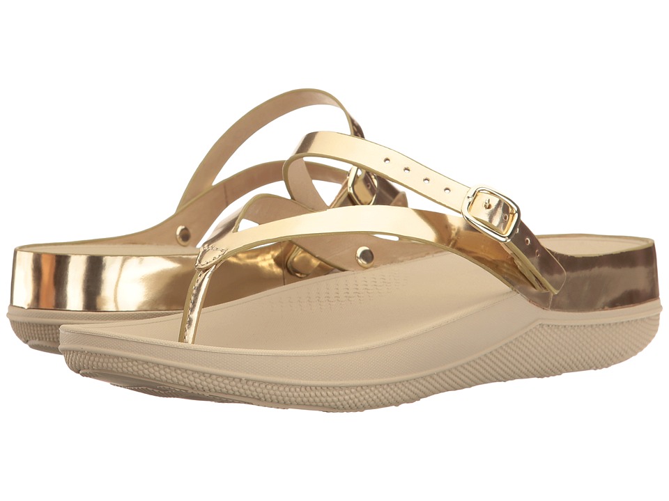 FitFlop Flip Leather Sandals (Gold Mirror) Women