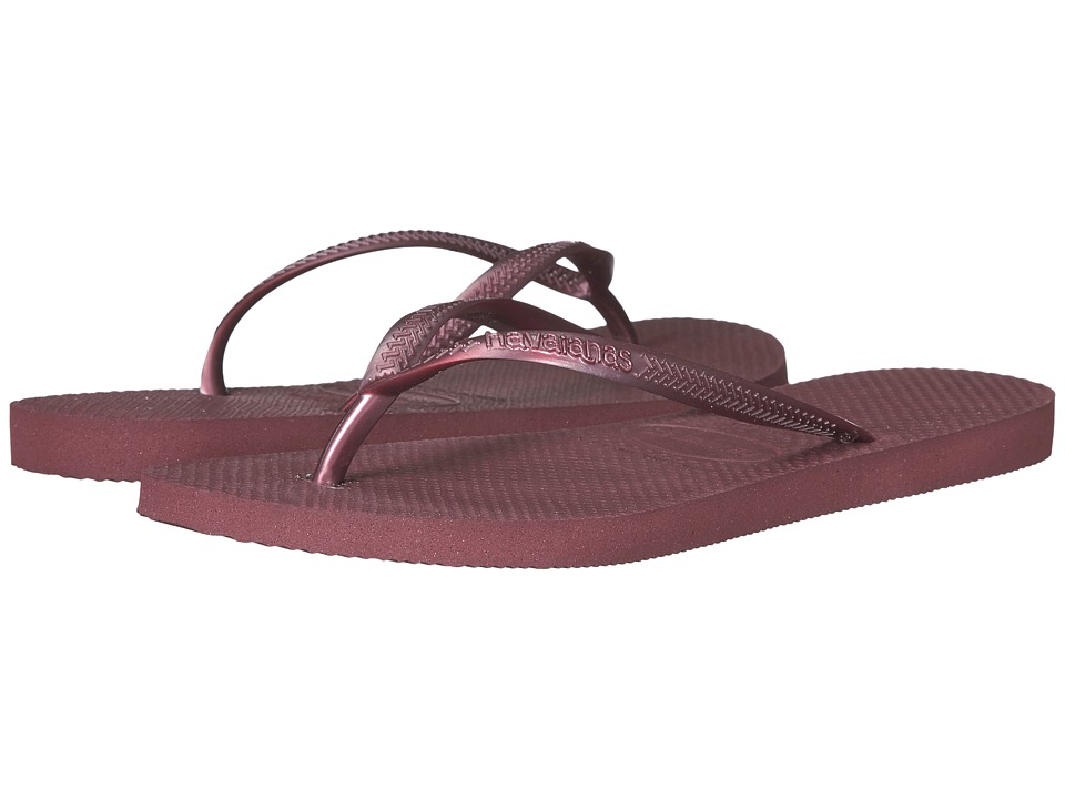 Havaianas Slim Flip Flops (Grape Wine) Sandals