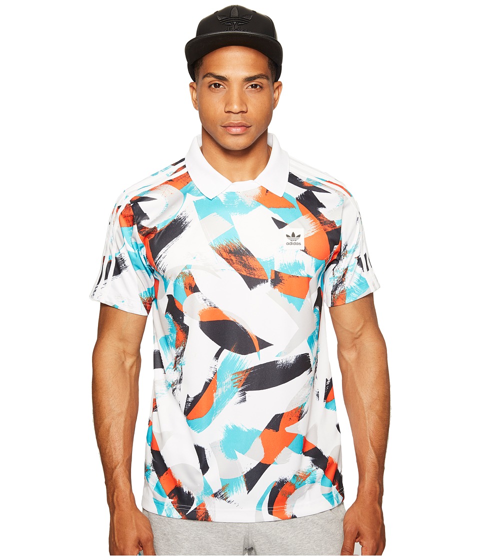 adidas Skateboarding Courtside Jersey (White/Energy Blue/Energy/Black) Men