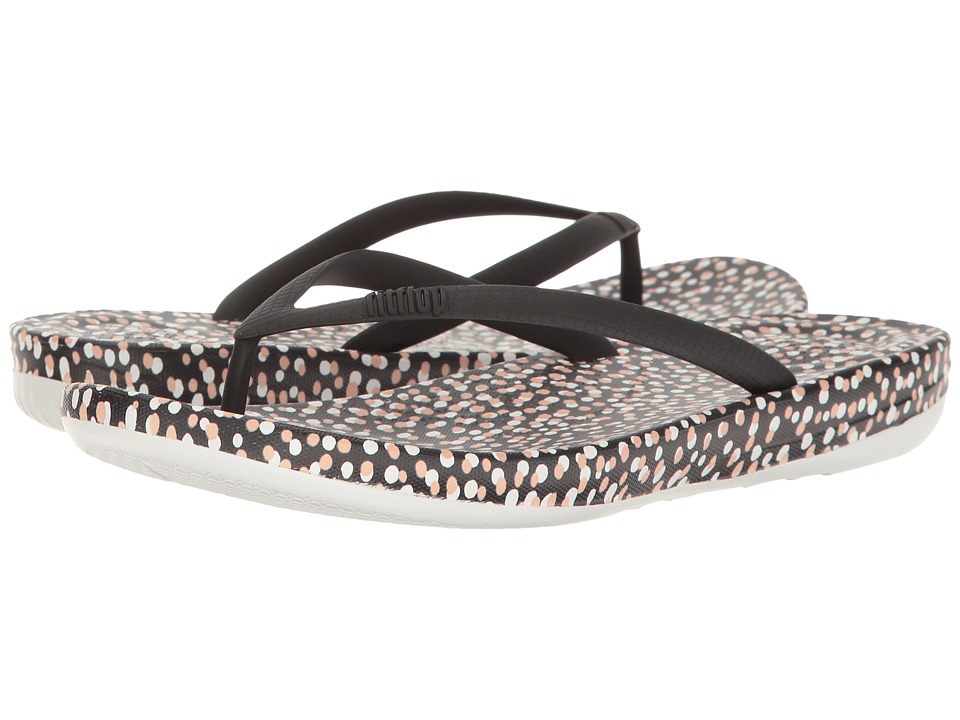 FitFlop Iqushion Ergonomic Bubbles Flip-Flop (Black Bubbles) Women