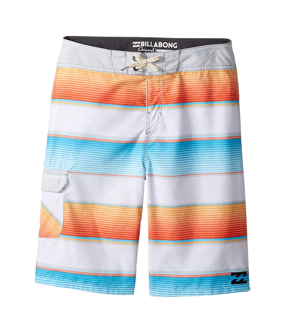 Billabong Kids All Day OG Stripe Boardshorts (Big Kids) (Steel) Boy