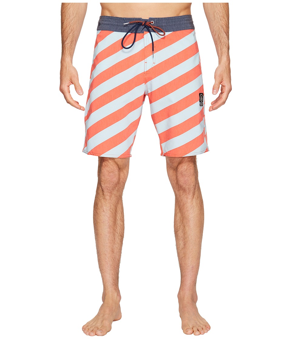 Volcom Stripey Slinger 19 Boardshorts (Bright Orange) Men