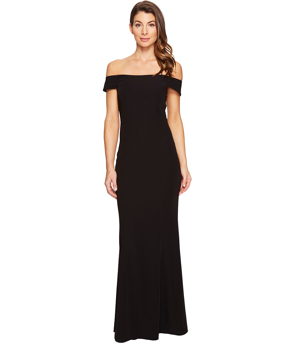 Laundry by Shelli Segal Off the Shoulder Gown (Black) Women