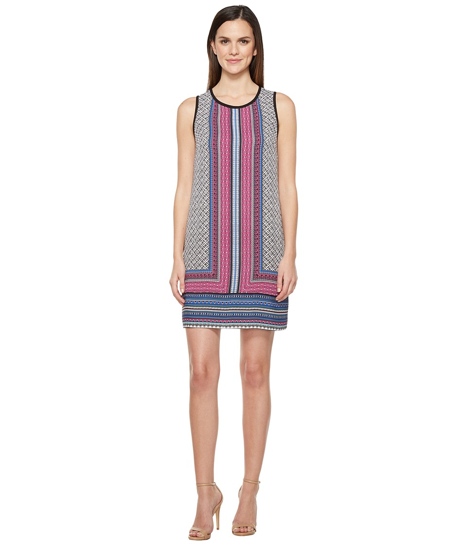 Laundry by Shelli Segal Printed Sleeveless Trapeze Dress w/ Contrast (Dark Crocus) Women