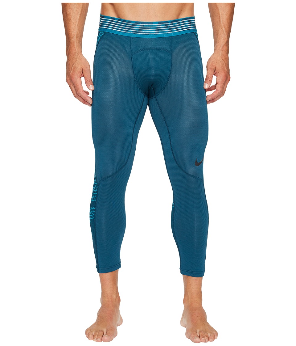 Nike Pro Hypercool 3/4 Training Tight (Space Blue/Blustery/Black) Men