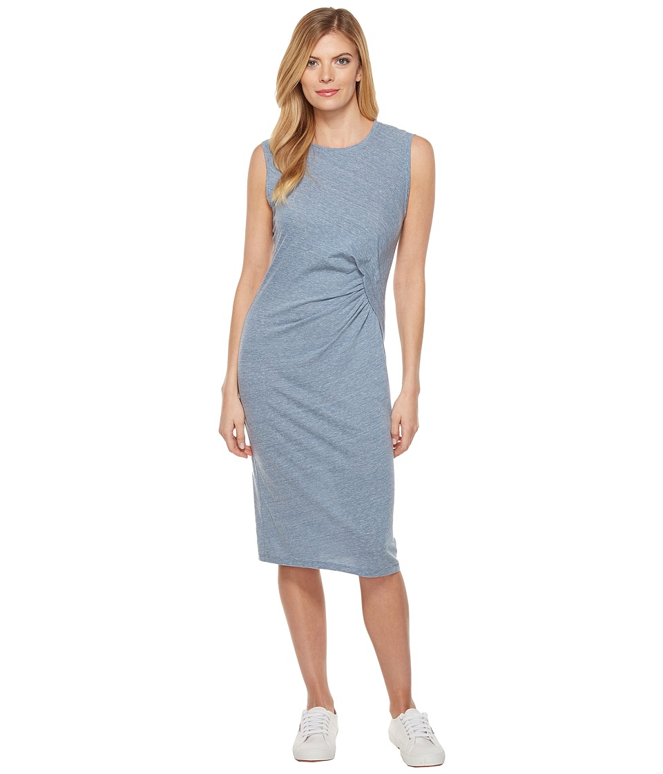 Splendid Tri-blend Jersey Pleat Dress (Dusk Blue) Women