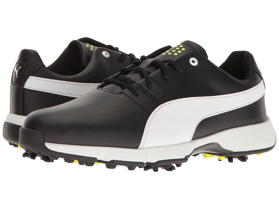 PUMA Golf Titantour Cleated (Little Kid/Big Kid) (Puma Black/Puma White/Safety Yellow) Men