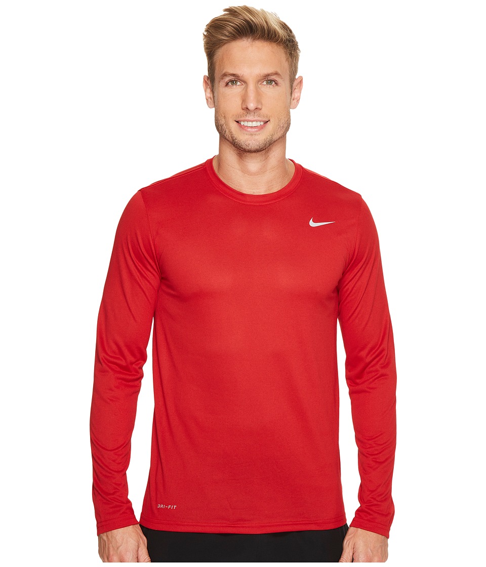 Nike Legend 2.0 Long Sleeve Tee (Gym Red/Matte Silver) Men