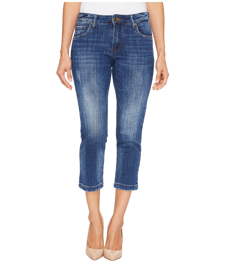 KUT from the Kloth Petite Lauren Crop Straight Leg Jeans in Entrusted/Medium Base Wash (Entrusted/Medium Base Wash) Women