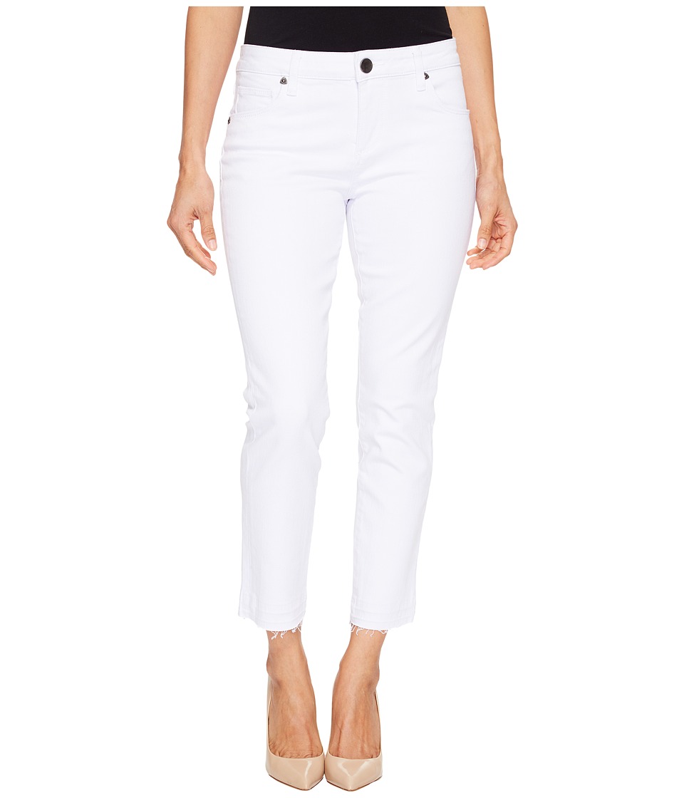 KUT from the Kloth Petite Reese Ankle Straight Leg Jeans in Optic White (Optic White) Women
