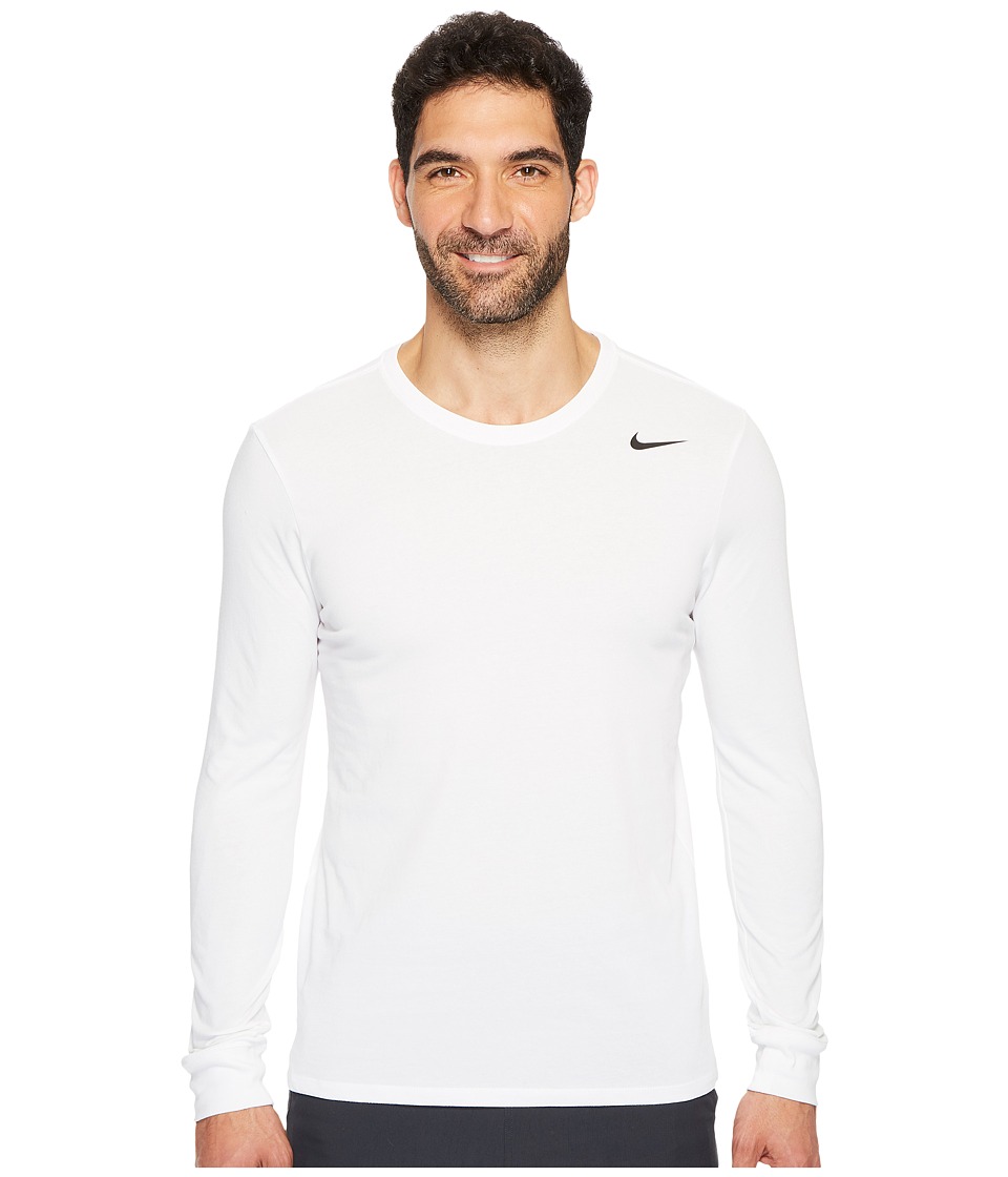 Nike Dry Training Long Sleeve T-Shirt (White/White/Black) Men