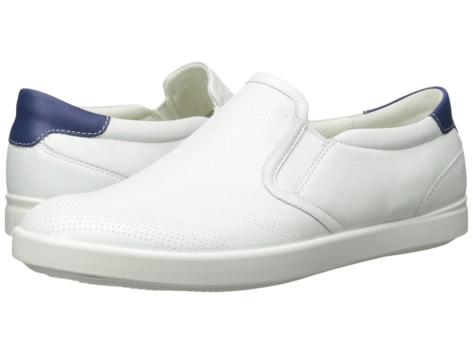 ECCO Aimee Sport Slip-On (White/Mazarine Blue Cow Leather) Women