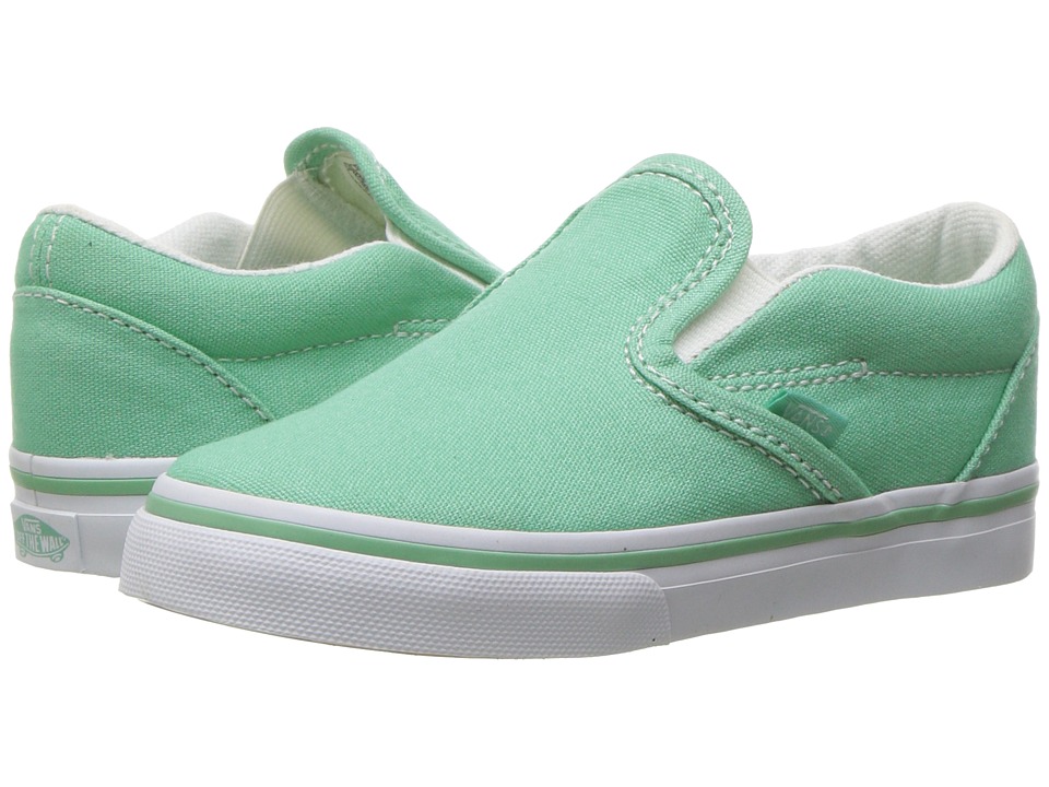 Vans Kids Classic Slip-On (Toddler) ((Canvas) Neptune/True White) Girls Shoes