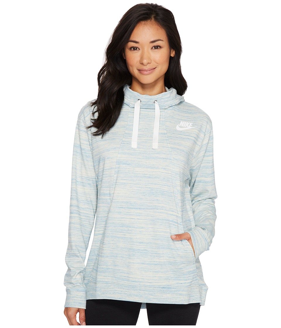 Nike Sportswear Gym Classic Pullover Hoodie (Light Armory Blue/Heather/Sail) Women