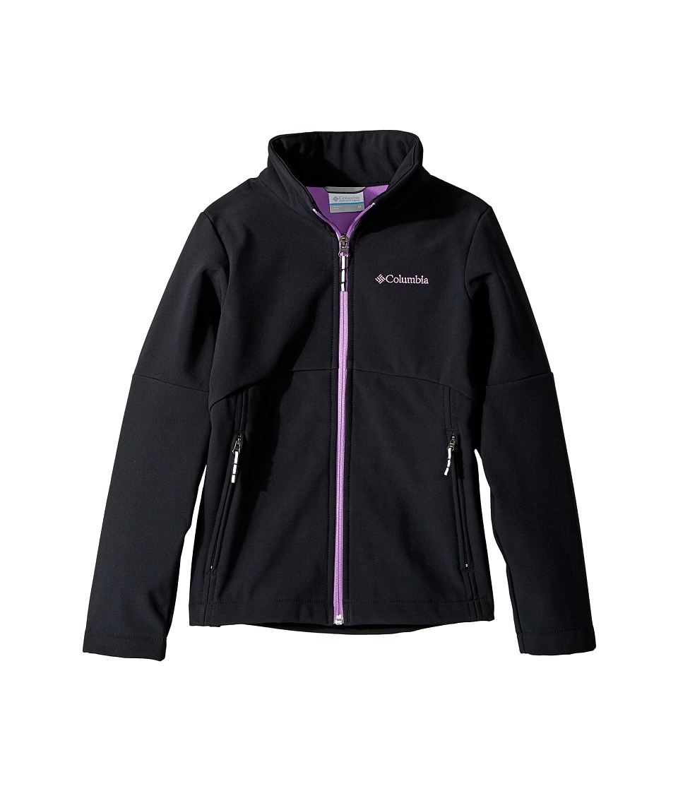 Columbia Kids Brookview Softshell Jacket (Little Kids/Big Kids) (Black/Crown Jewel) Girl