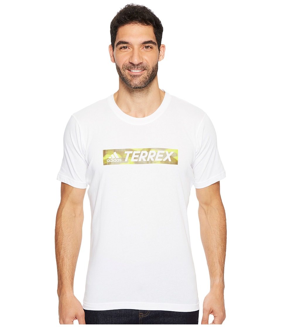 adidas Outdoor Logo Bar Tee (White/White) Men