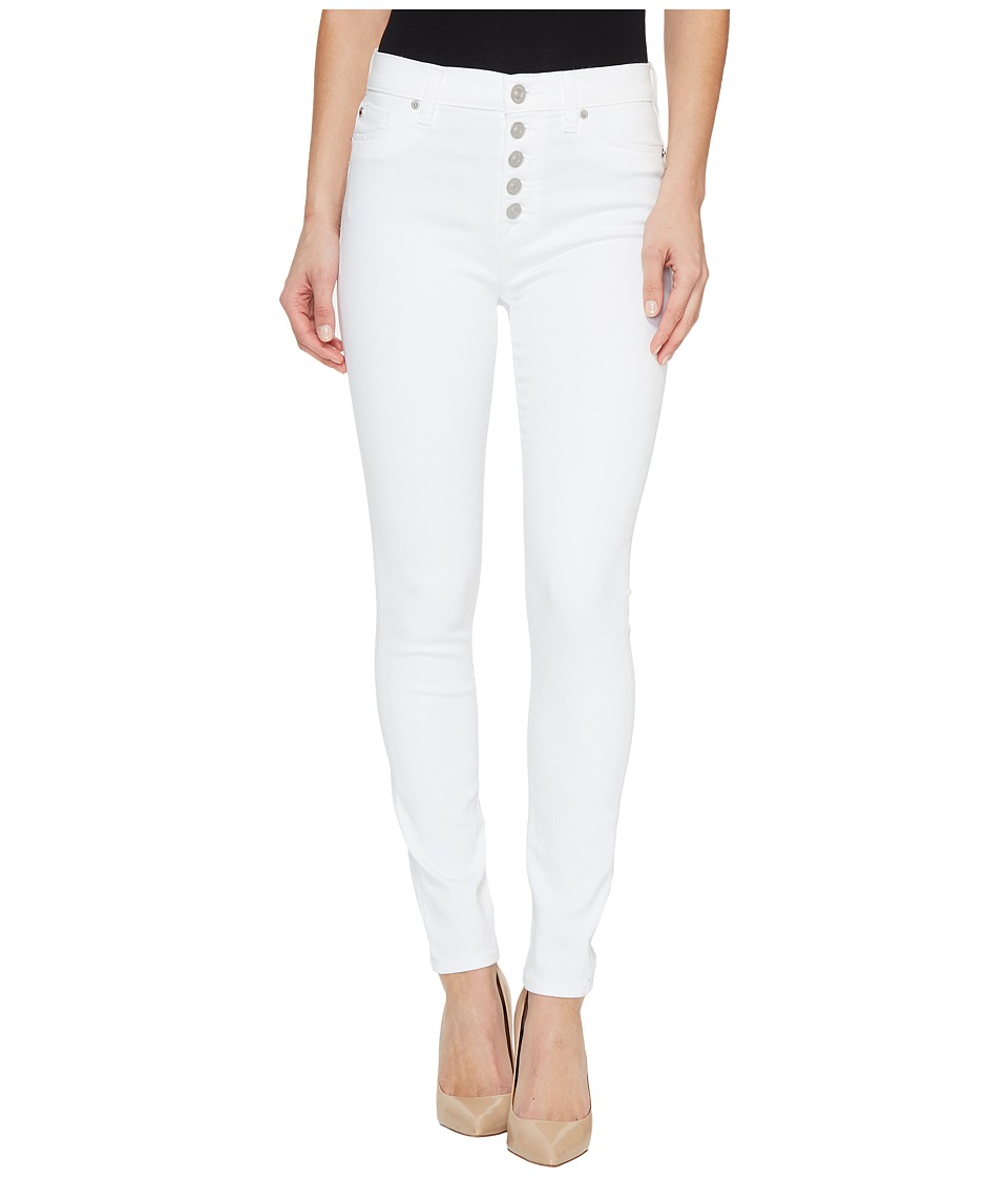 Hudson Ciara High-Rise Ankle Super Skinny Buttonfly Five-Pocket Jeans in White (White) Women