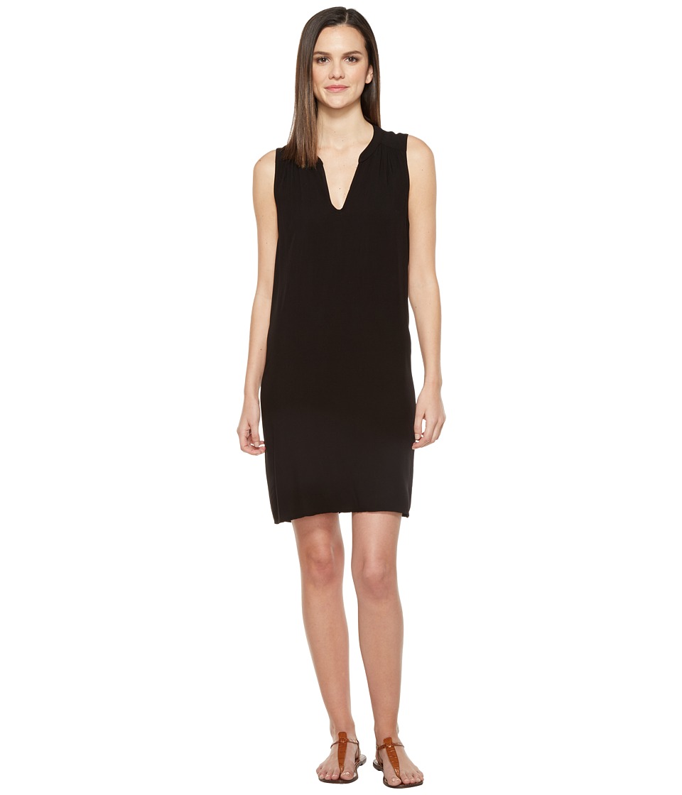 Michael Stars Modern Rayon Sleveeless V-Neck Dress (Black) Women