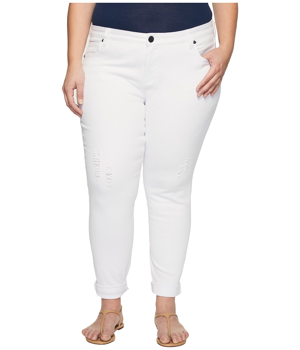 KUT from the Kloth Plus Size Catherine Boyfriend Wide Cuff in Optic White (Optic White) Women