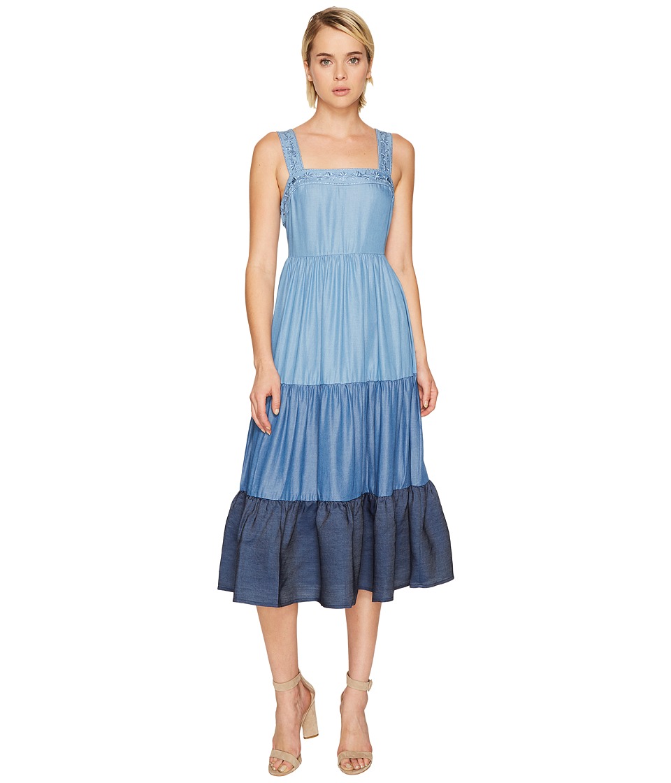 Kate Spade New York Chambray Patio Dress (Indigo Multi) Women