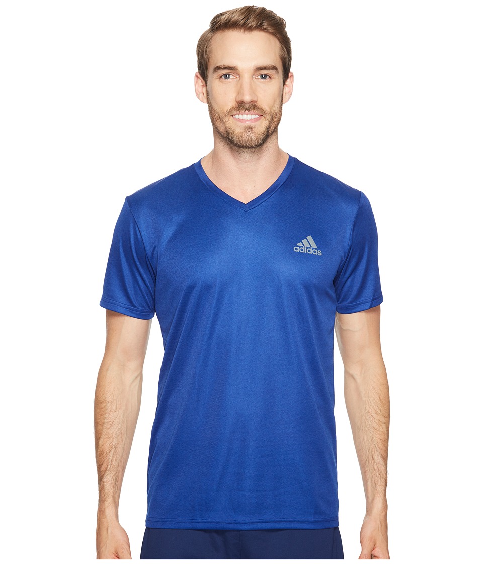 adidas Essential Tech V-Neck Tee (Mystery Ink/Collegiate Royal/Vista Grey) Men