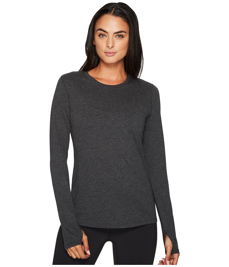 New Balance Heather Tech Long Sleeve Top (Black Heather) Women