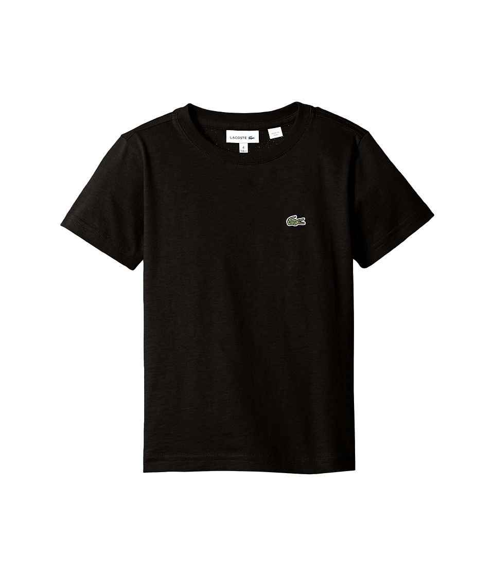 Lacoste Kids Short Sleeve Crew Neck Tee (Toddler/Little Kids/Big Kids) (Black) Boy