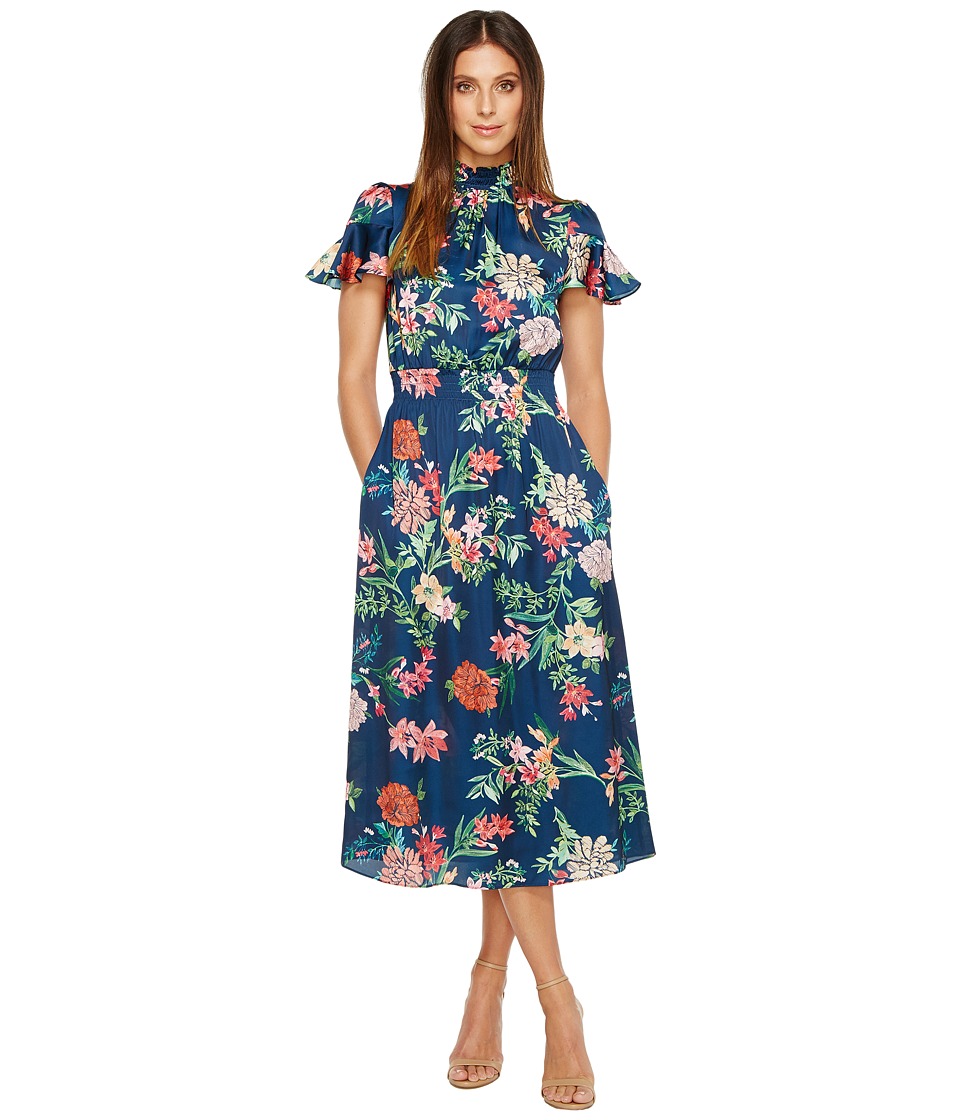 Laundry by Shelli Segal Printed Midi Dress (Inkblot) Women