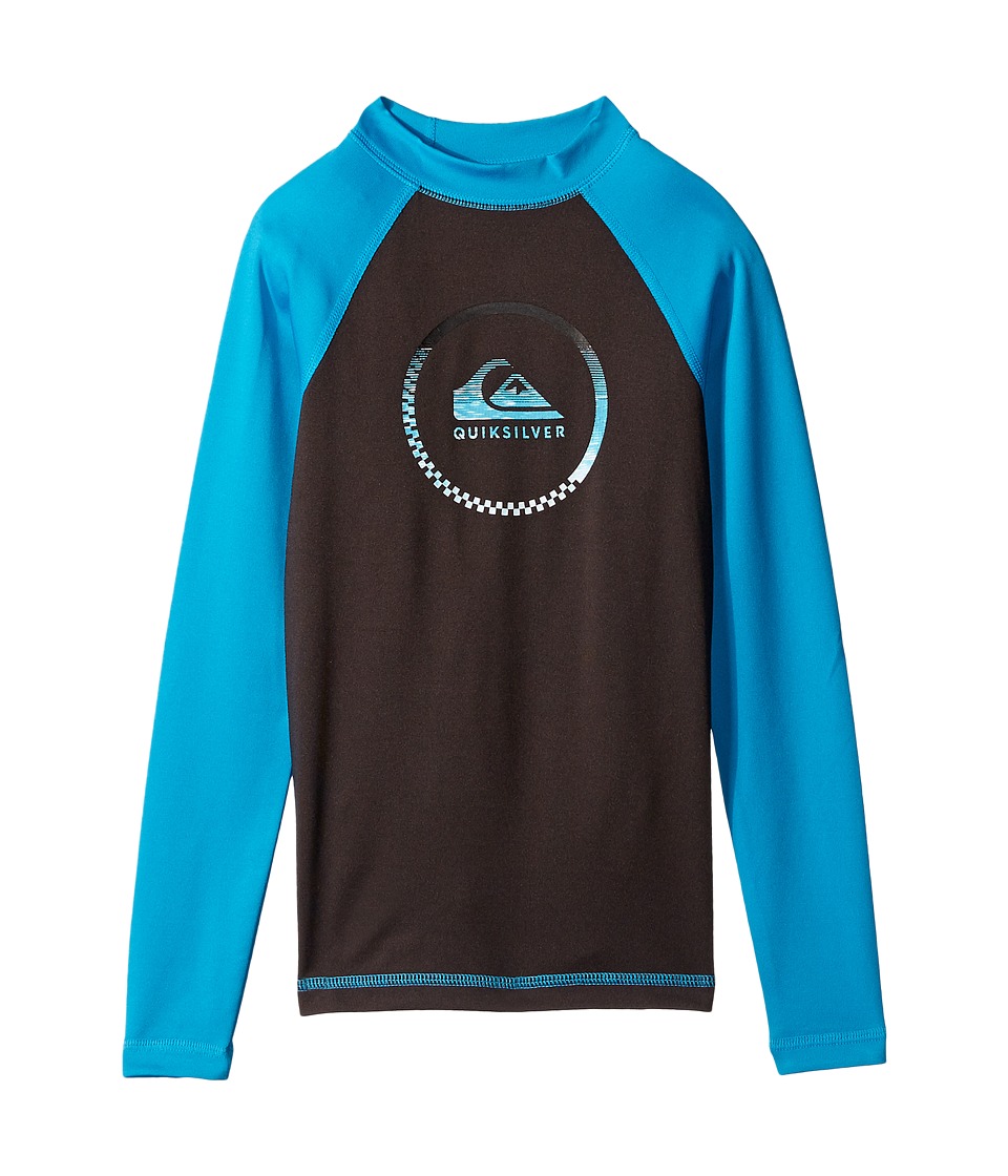 Quiksilver Kids Active Long Sleeve Rashguard (Big Kids) (Tarmac/Blue Danube) Boy