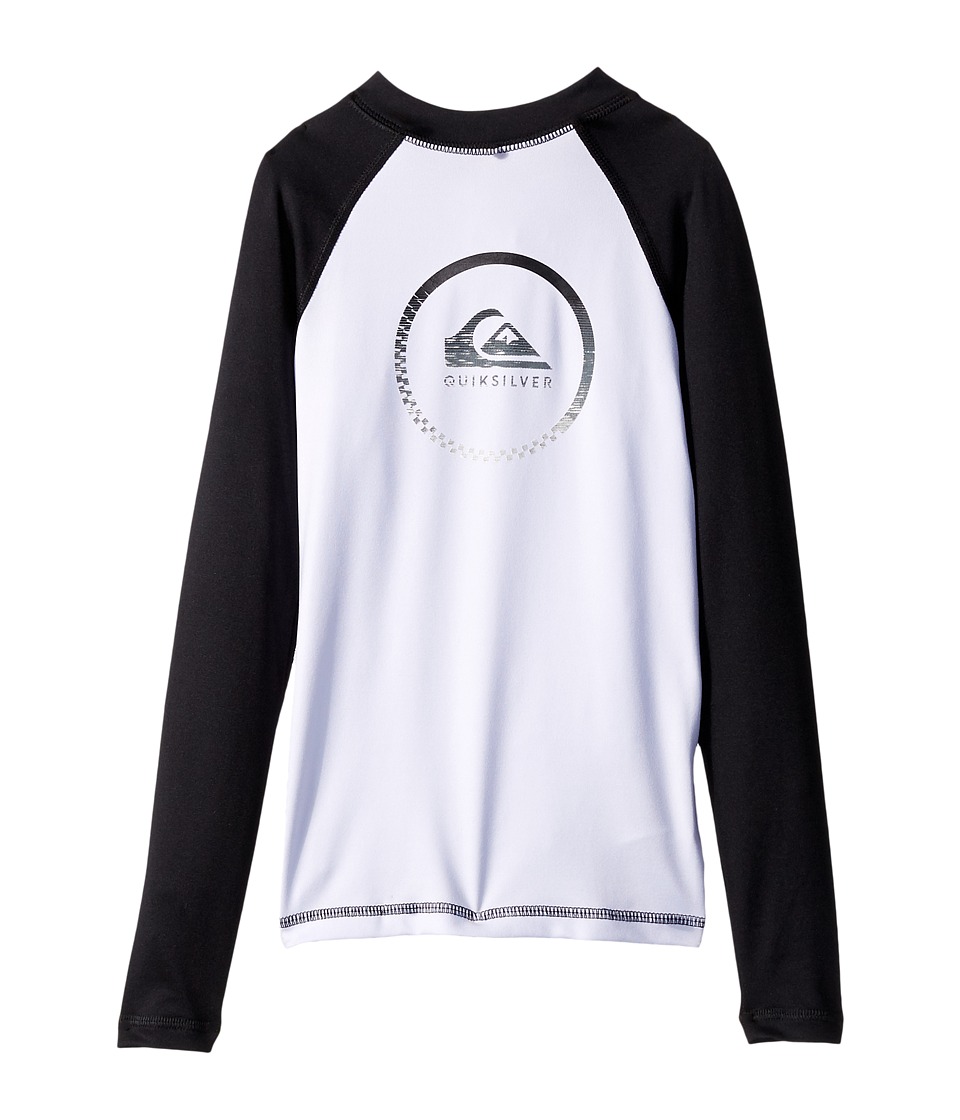 Quiksilver Kids Active Long Sleeve Rashguard (Big Kids) (White/Black) Boy