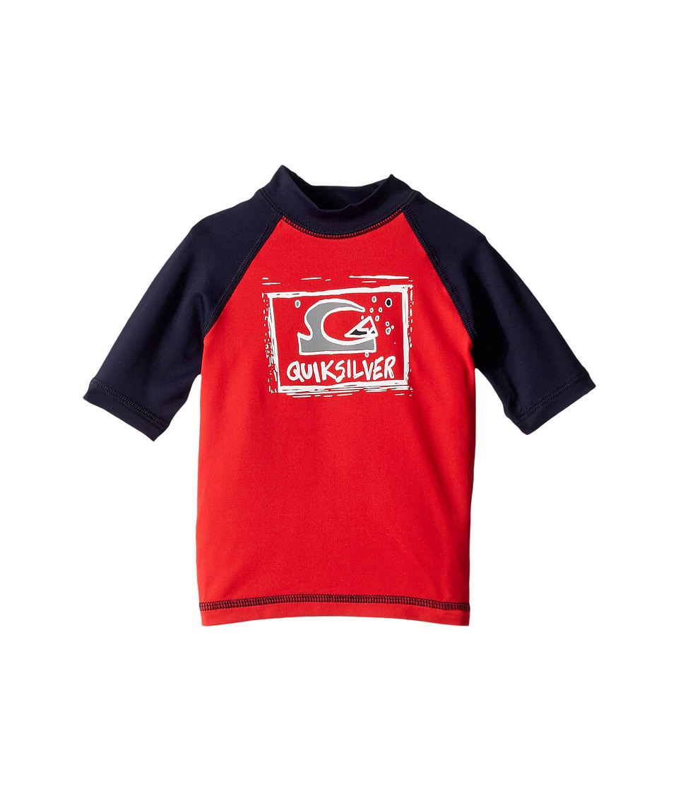 Quiksilver Kids Bubble Dream Short Sleeve Rashguard (Toddler/Little Kids) (Quik Red/Navy Blazer) Boy