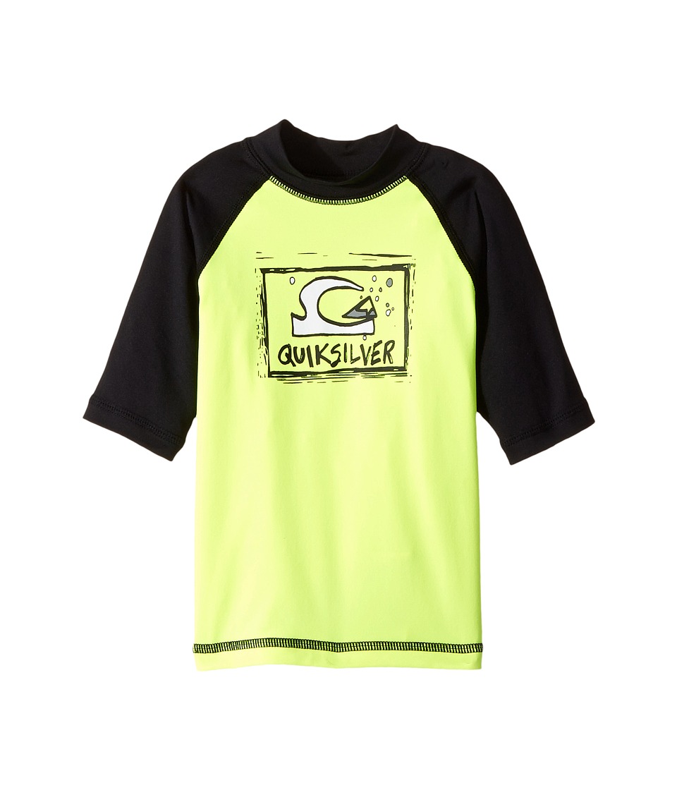Quiksilver Kids Bubble Dream Short Sleeve Rashguard (Toddler/Little Kids) (Safety Yellow/Black) Boy