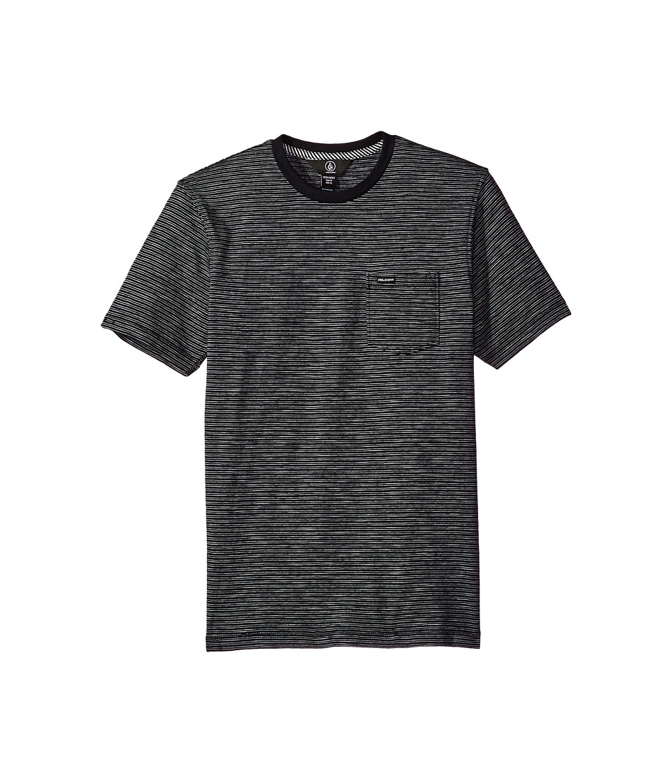 Volcom Kids Bonus Crew Short Sleeve (Big Kids) (Black) Boy