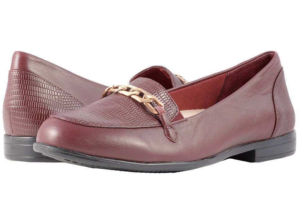 Trotters Anastasia (Burgundy Leather/Lizard Stamp) Women