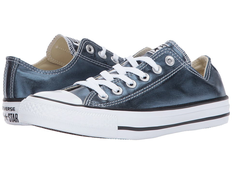 Converse Chuck Taylor All Star Metallic Canvas Ox (Blue Fir/White/Black) Lace up casual Shoes